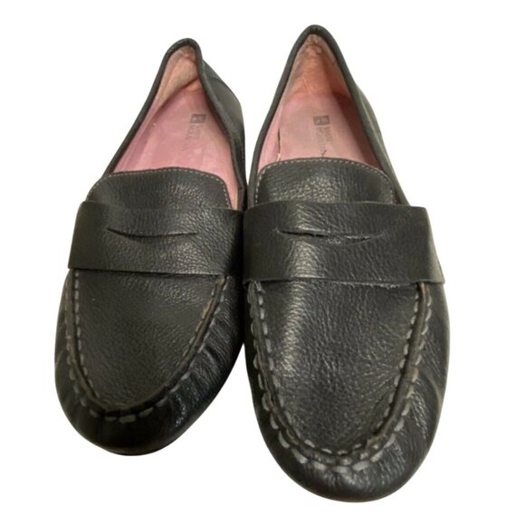 White Mountain Womens Black Pebble Leather Driving Loafers Size 8.5M - Picture 3 of 7